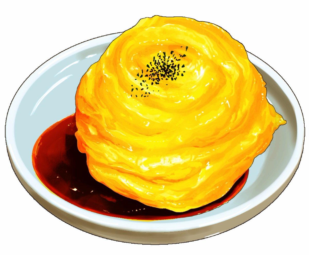 mokichir1's tweet image. #食べ物イラスト　#飯テロ　
『ドレス・ド・オムライス』
たまごフワフワのやつ