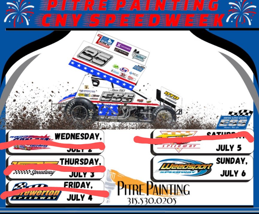 ChefGlenn72's tweet photo. Finally got the monkey off his back with a strong 7th place finish last night. tonight we end the 5 races in 5 days CYN speedweek @WeedsportSpdwy. good luck Nikki!!! @ESSprints #sprintcars #360's #dirtracin and as always. #Happyuncle. https://t.co/fkDGLS1A0H