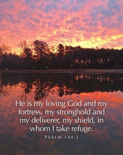 Psalm 144:2 reads: “My goodness, and my fortress; my high tower, and my deliverer; my shield, and he in whom I trust; who subdueth my people under me.”