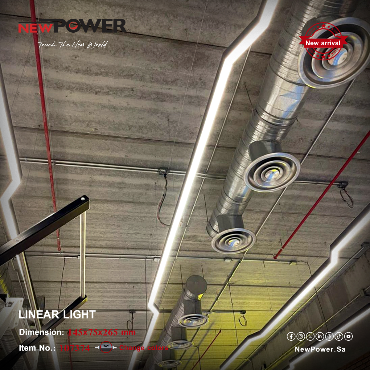 NEWPOWERSA's tweet photo. تصميم مبتكر بزوايا إبداعية مع اللينير القابل للتشكيل من NEWPOWER
3 ألوان إضاءة قابلة للتغيير:
3000K دافئة | 4000K طبيعية | 6500K باردة
قابل لإعادة التشكيل ومثالي للمكاتب، والمساحات العصرية
#إضاءة_خطية #لينير_قابل_للتشكيل #إنارة_داخلية #NEWPOWER #TouchTheNewWorld #LinearLight https://t.co/gYzpUjU8Y7