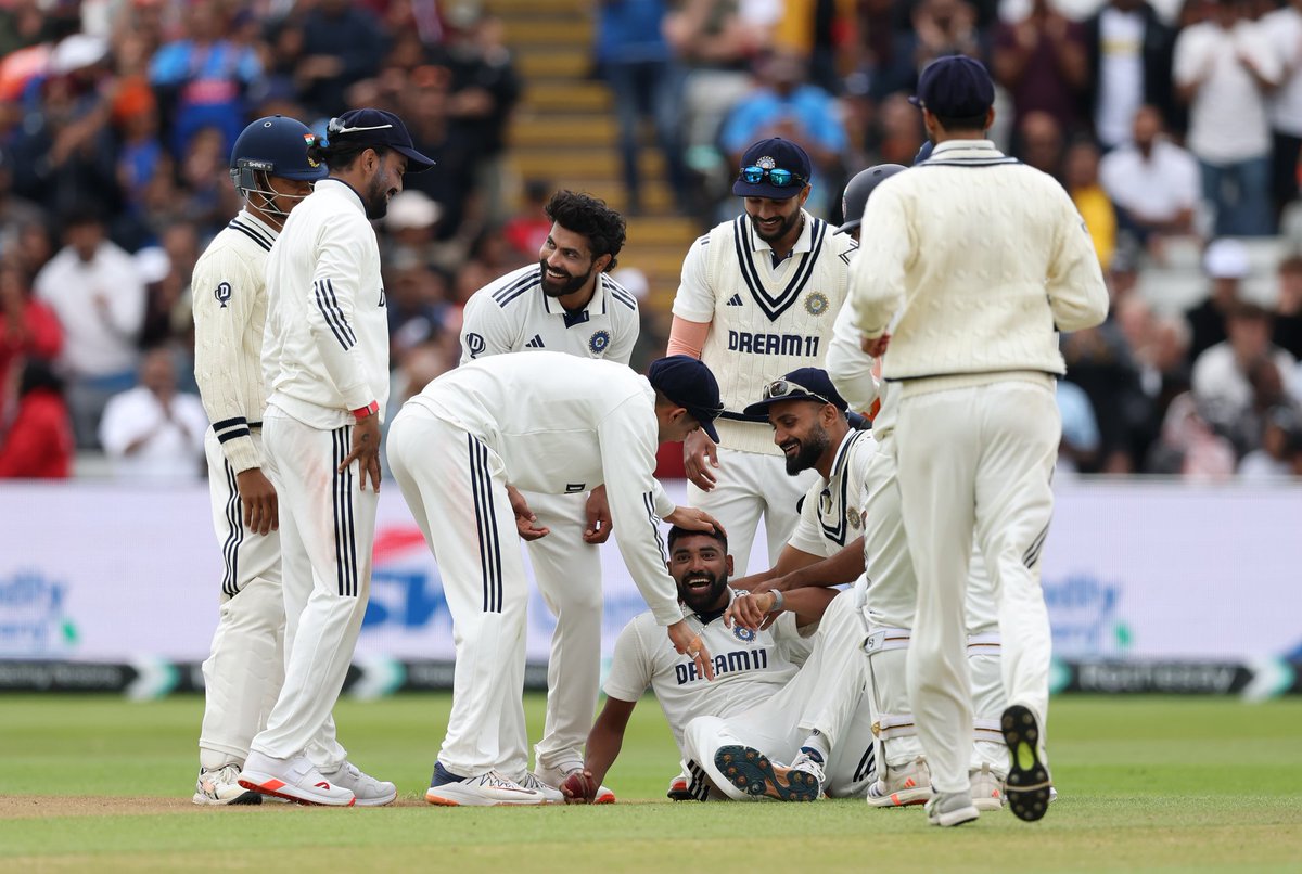 CricCrazyJohns's tweet photo. - Shubman Gill is a Hero.
- Akash Deep is a Hero.
- Mohammed Siraj is a Hero.
- Indian openers are heroes.
- Jadeja &amp; Pant are heroes.

A Total team work at Edgbaston ✅ https://t.co/eYyrk6ufIg