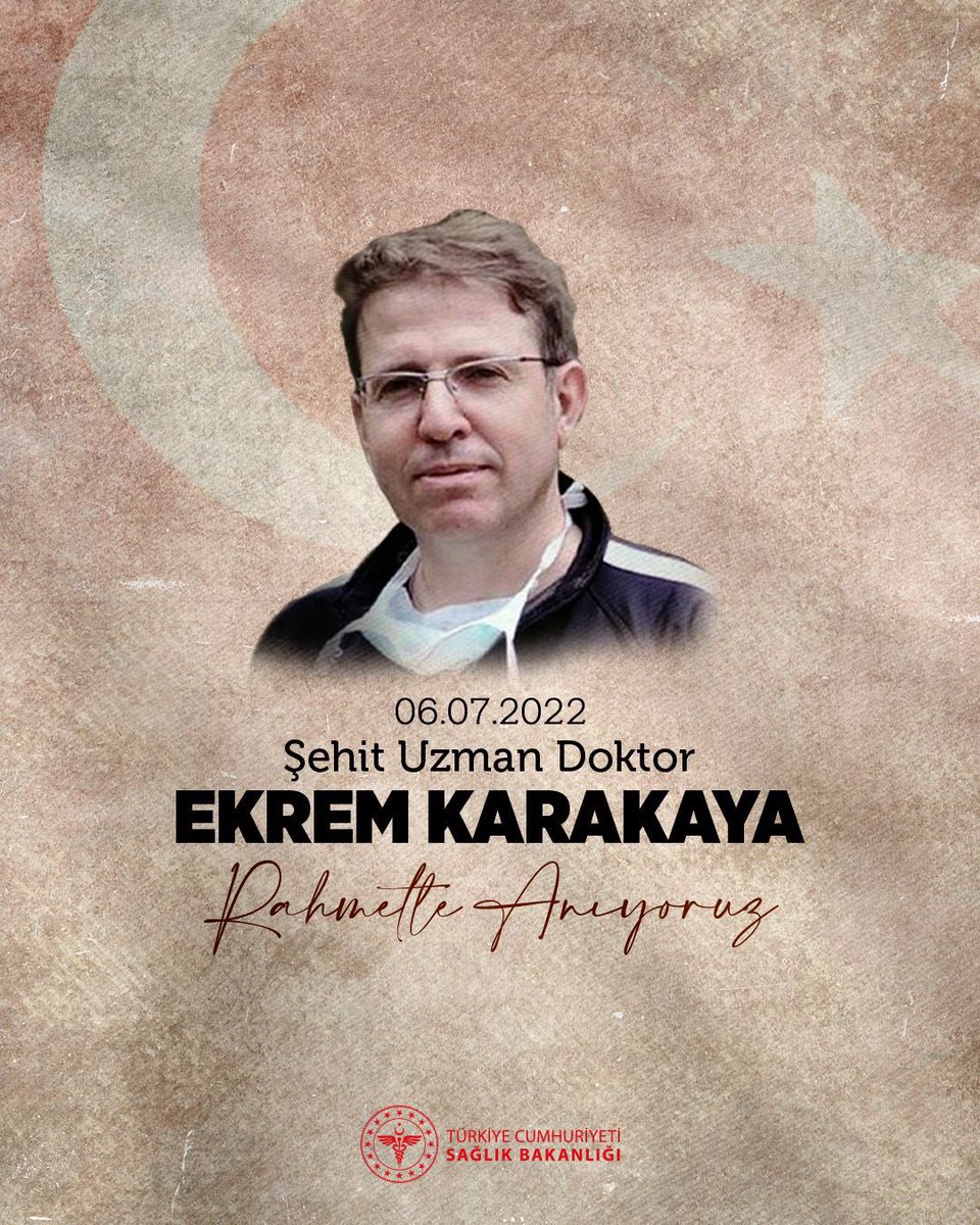 Görevi başında uğradığı saldırı sonucunda hayatını kaybeden Şehit Uzm. Dr. Ekrem Karakaya'yı, vefatının 3’üncü yıl dönümünde saygı ve rahmetle anıyoruz.