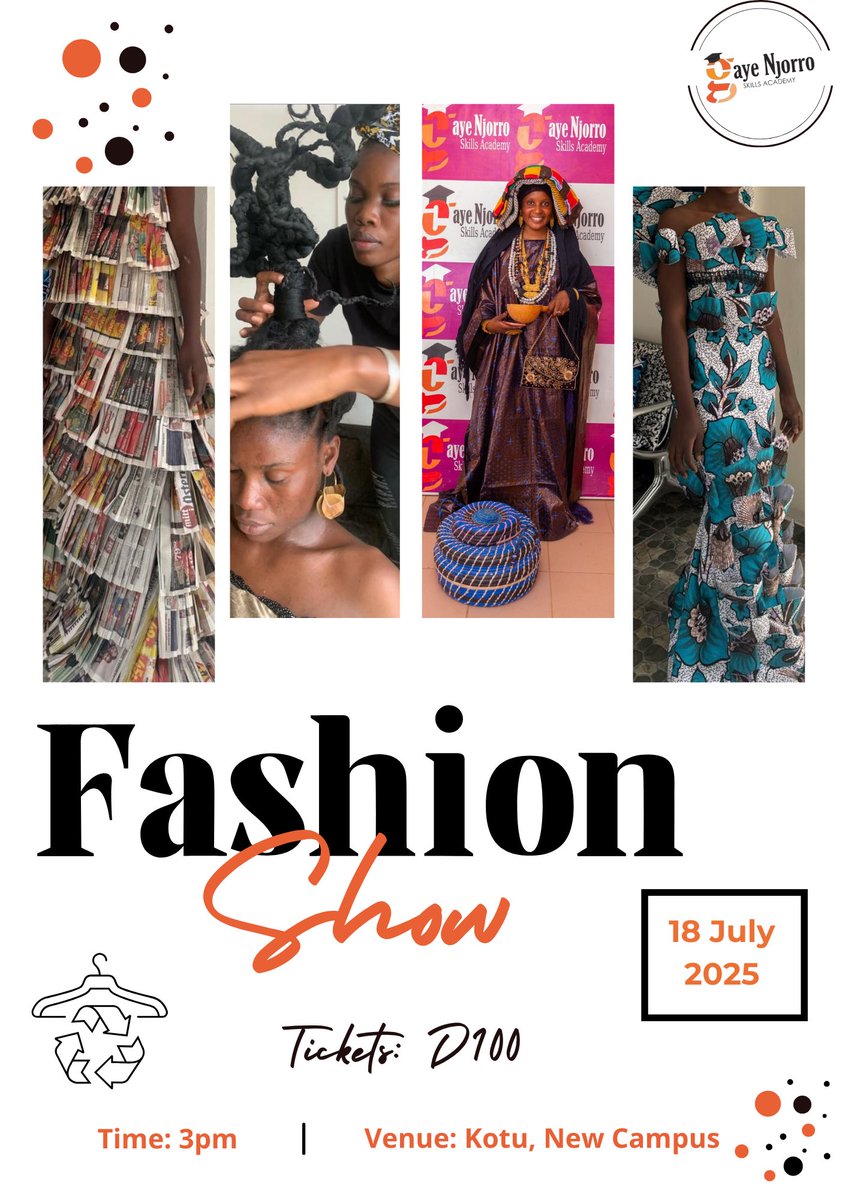 ✂️♻️Reimagined. Reused. Remarkable.

Join us for the Gaye Njorro Fashion Show.
An afternoon of fashion, networking and refreshments.

🎉We look forward to welcoming you.
