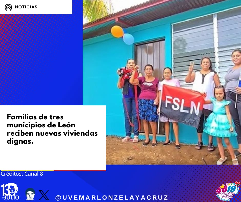 Tres familias de León reciben viviendas dignas como parte de la restitución de derechos 
#4619Victoriosos
#ManaguaSandinista
#SomosUNAN
