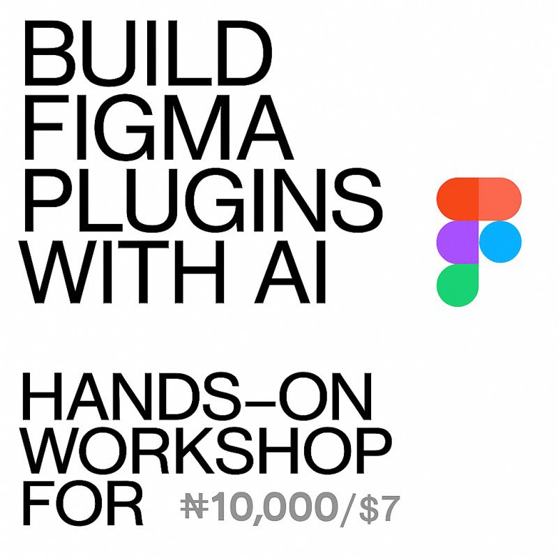 The 2nd edition of Build Figma Plugins with AI is this Tuesday!

A 2-hour hands-on session for devs and designers who want to learn how to build Figma plugins from scratch with AI.

Register: selar.com/v12368

Retweet 🙏