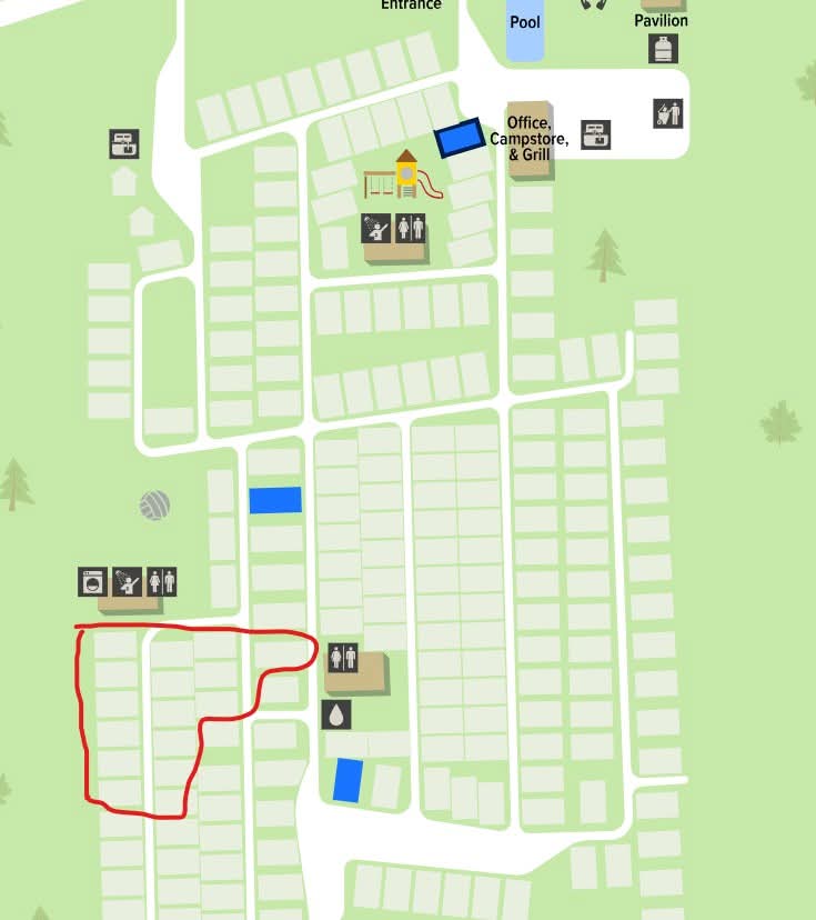 BuckeyeStateRC's tweet image. Totally booked the spots we had reserved plus 4 more. Circled in red are our spots. Miss out? Call Hideaway Campground and tell them you'd like a spot next to the Rivian group to see if they can arrange shuffling around non rivian spots for you. link.heylo.co/G76v
