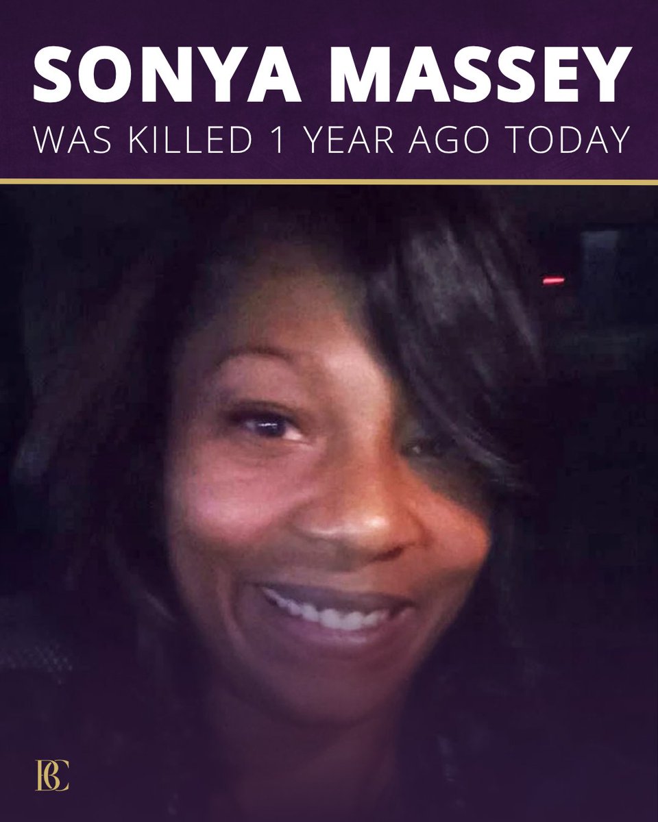 One year ago today, Sonya Massey was shot and killed in her own home after calling 911 for help. Her life was stolen by someone sworn to protect it. Her name echoes in the fight for justice &amp; real police accountability. We won't forget. Our prayers are with her family today. 🙏🏿