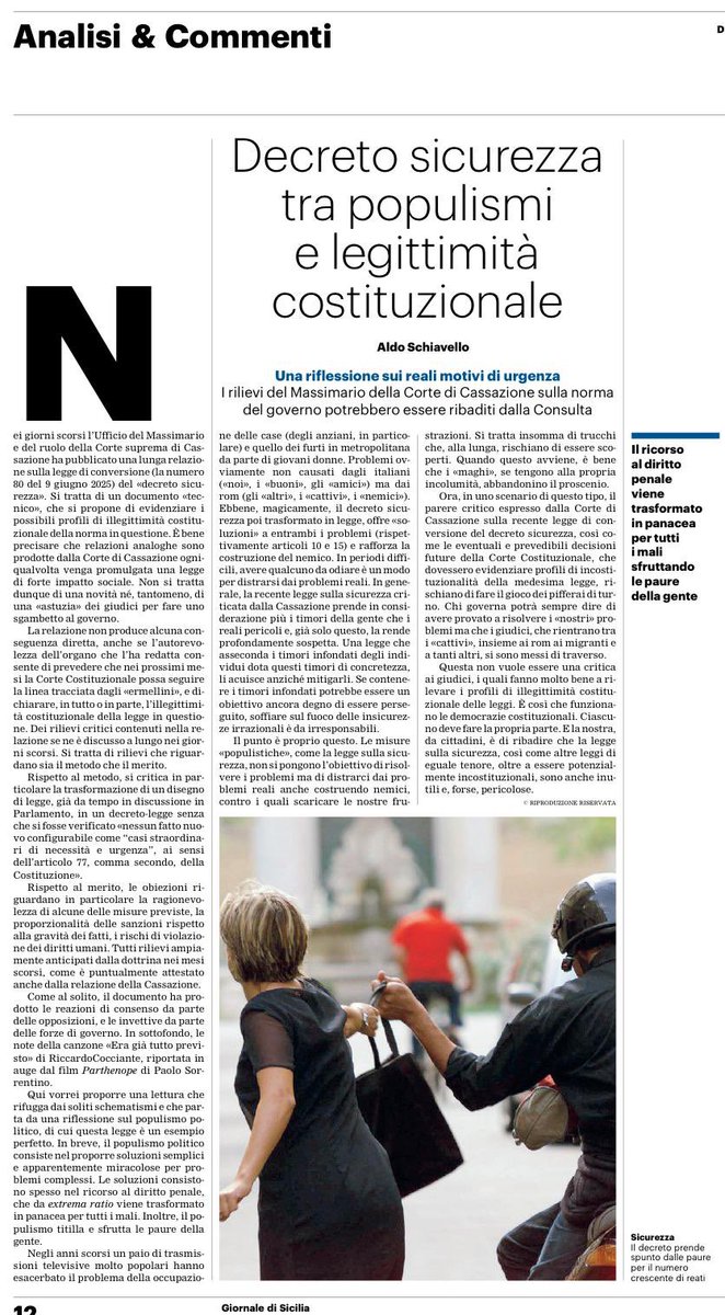 Alcune leggi servono perlopiù a distrarci dalle questioni importanti e a costruire nemici di comodo contro i quali scaricare le nostre frustrazioni. La recente legge sulla sicurezza  svolge questa funzione in modo perfetto.