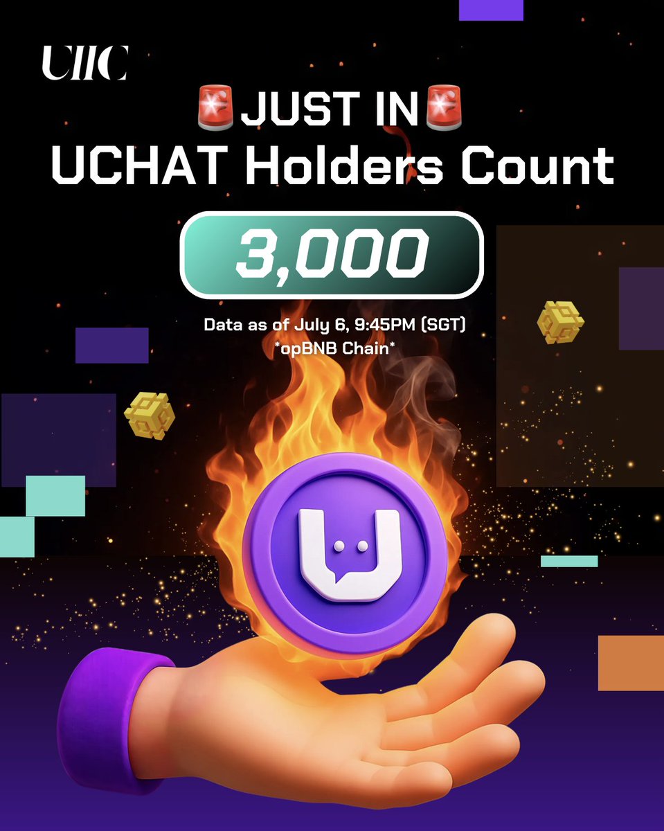 🔥 $UCHAT Holder Count  (opBNB) Surges Past 3,000!

This isn’t just a number —

It’s growing belief, rising energy, and unstoppable momentum all in one.

To every holder: You are the reason $UCHAT is becoming unstoppable. 💜

We’re not just building a token — we’re building a
