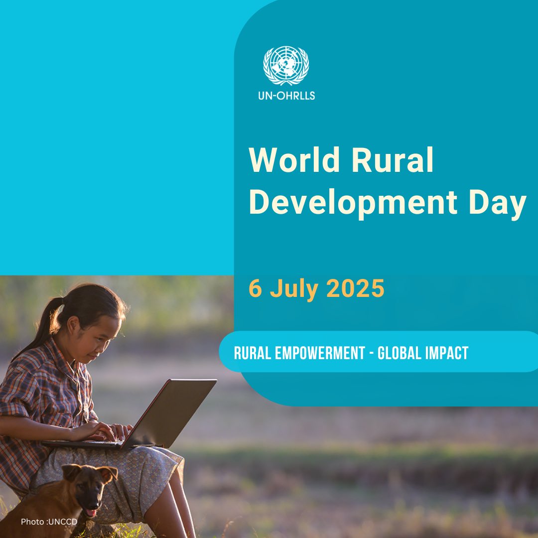 Today on #RuralDevelopmentDay, we recognize the very important role of rural communities in advancing sustainable development. For vulnerable countries - #LDCs, #LLDCs &amp; #SIDS, unlocking rural potential will be essential to delivering the #DPoA, #APoA &amp; #ABAS.