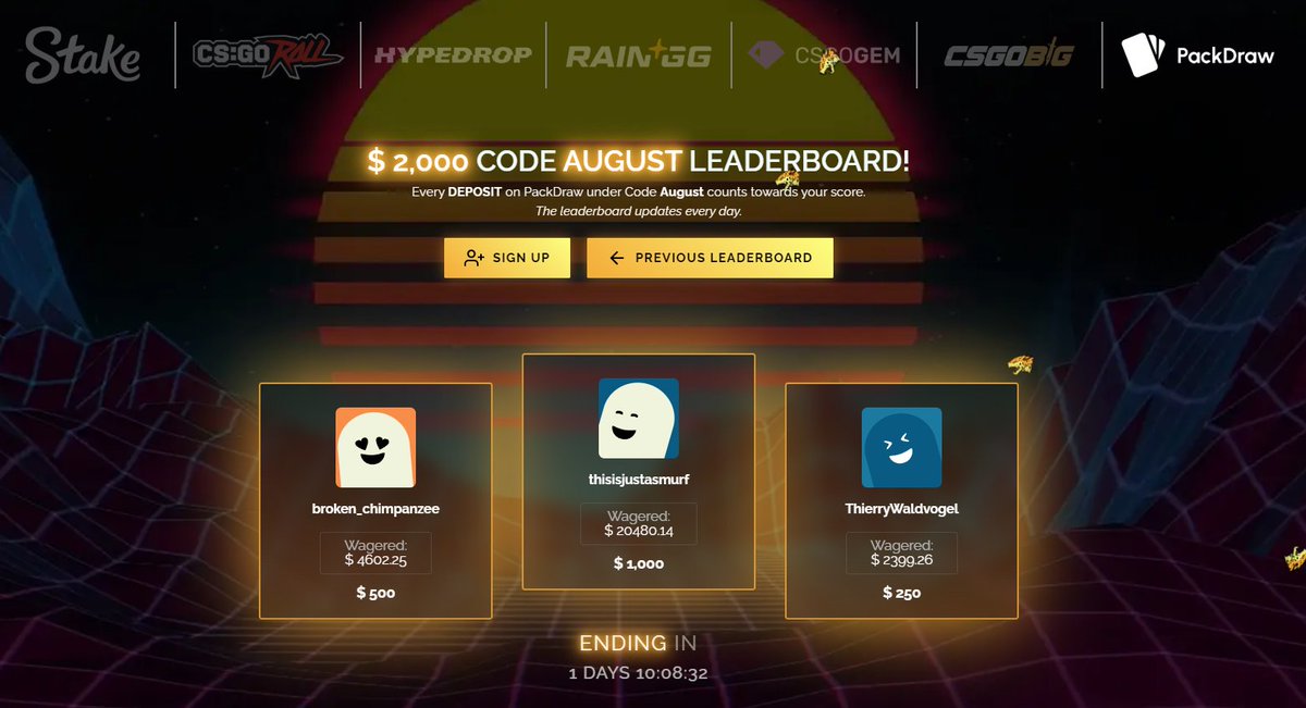 $2000 PackDraw Leaderboard ending soon! 🃏

augustrewards.com/leaderboard/pa…

🎁 $25 GIVEAWAY - Like/RT/Tag