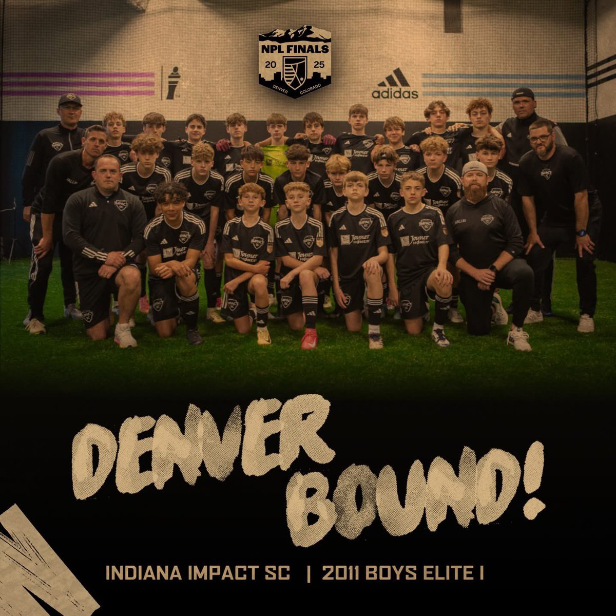 NPL FINALS: Denver, CO🏔️
The 2011 Boys Elite I are #DenverBound to compete in the Finals! Yes, a fantastic achievement, but we have work to do! Good luck, boys! Represent the Club and Indiana well!! Let’s Gooooooo! 🤘🏴‍☠️ #GoldBlooded #NPLfinals #ALLin