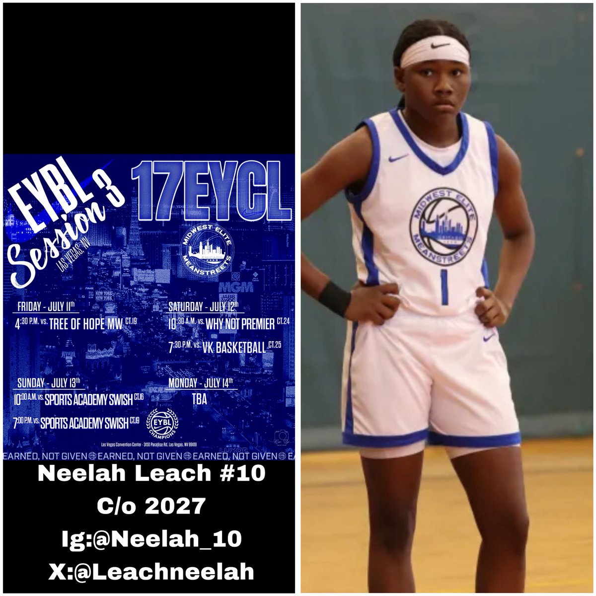 🚨Schedule For Games In Las Vegas 
<a href="/Ladydolphinsgbb/">Whitney Young Lady Dolphins</a> <a href="/mwehoops_eybl/">Midwest Elite Meanstreets EYBL</a>