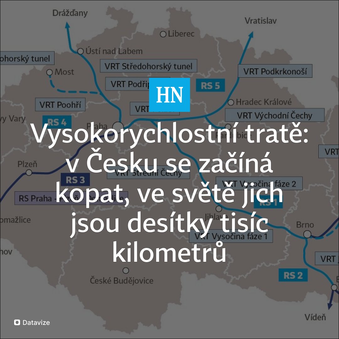 🚂 V polovině tohoto století by se po Česku mohly prohánět rychlovlaky na 767 kilometrech tratí, po části z nich až 320kilometrovou rychlostí. První úsek už získal souhlasné stanovisko ke stavbě od resortu životního prostředí. 👉 archiv.hn.cz/c1-67745540-vy…