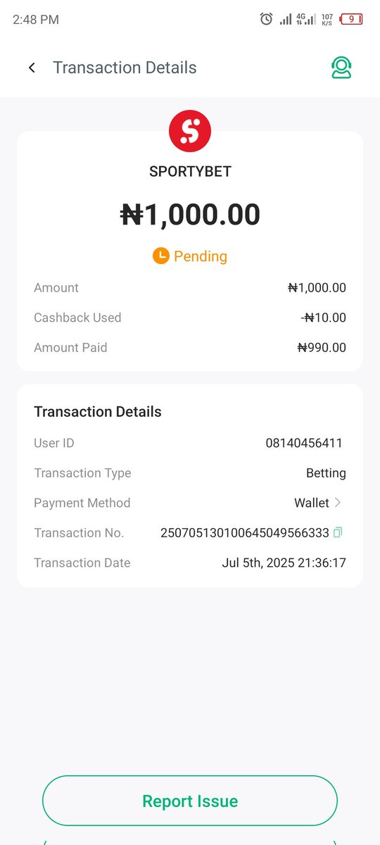 profucjah's tweet photo. @OPay_NG I wanted to fund my sportybet account yesterday being 5th July with my opay account of 8054119474 and account name of Ogbuka Uchenna Kingsley uptil opay haven't refund me the 1000 they debited from me. I think going through CBN Audit department may solve this problem. https://t.co/kn69yK1Psa