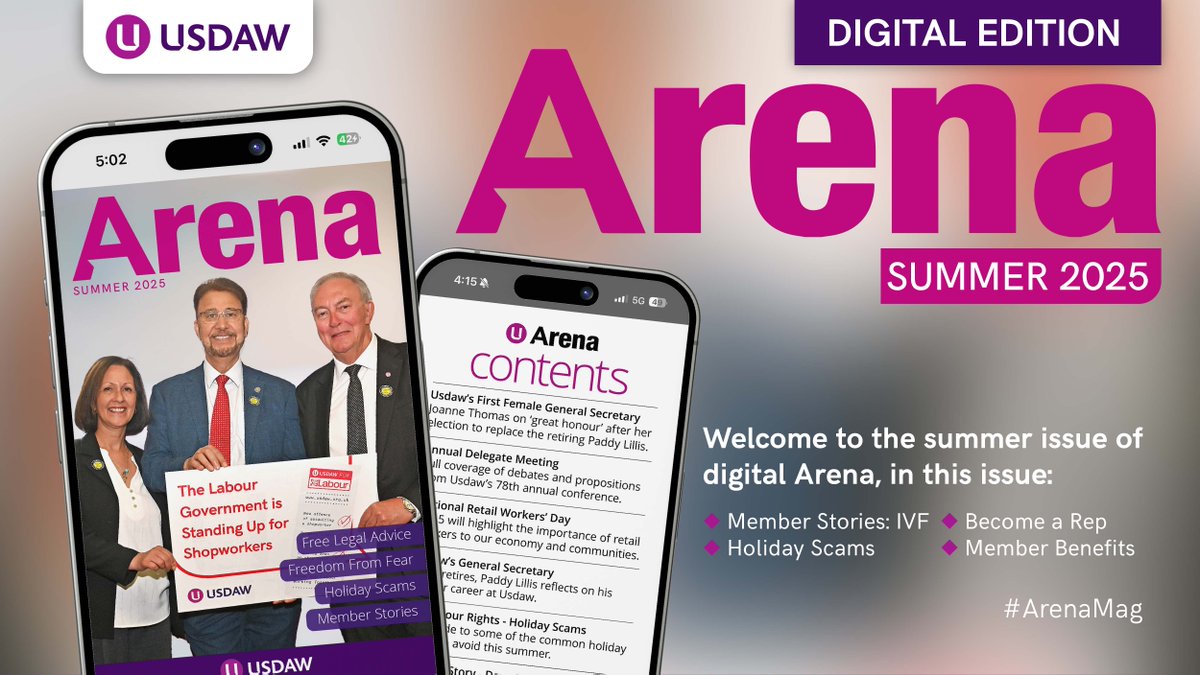 UsdawUnion (@usdawunion) on Twitter photo Our Summer edition of Arena magazine is available now! ☀️
Read it here ⬇️
🗞️ bit.ly/4knehD0 Our Summer edition of Arena magazine is available now! ☀️
Read it here ⬇️
🗞️ bit.ly/4knehD0