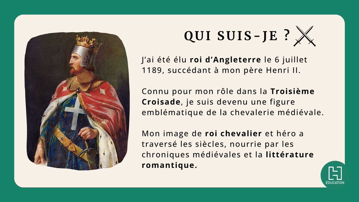 #QuizDuWeekend 👑

Qui-est ce roi d'Angleterre ayant été élu le 6 juillet 1189 et dont la légende a traversée les siècles ? ⚔️