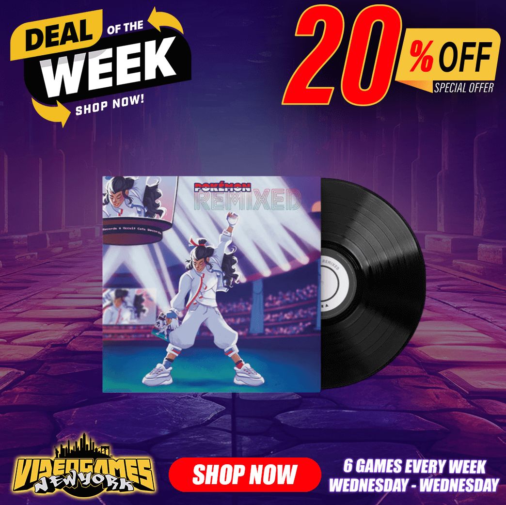 Videogamesnewyork | Open 365.25 days a year π (@videogamesnyc) on Twitter photo The VGM Essentials: PokΓ©mon Remixed vinyl takes some of your favorite tracks throughout the PokΓ©mon franchise and turns them into electrifying tunes! This single LP vinyl is currently 20% off!
Gotta remix 'em all: videogamesnewyork.com/vgm-essentialsβ¦
View the sale: videogamesnewyork.com/weekly-sale/ The VGM Essentials: PokΓ©mon Remixed vinyl takes some of your favorite tracks throughout the PokΓ©mon franchise and turns them into electrifying tunes! This single LP vinyl is currently 20% off!
Gotta remix 'em all: videogamesnewyork.com/vgm-essentialsβ¦
View the sale: videogamesnewyork.com/weekly-sale/