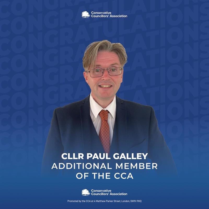 Cllr Paul Galley an Additional Member of the CCA Board, a Blackpool Councillor since 2011 and Blackpool Conservative Group Leader since 2023.