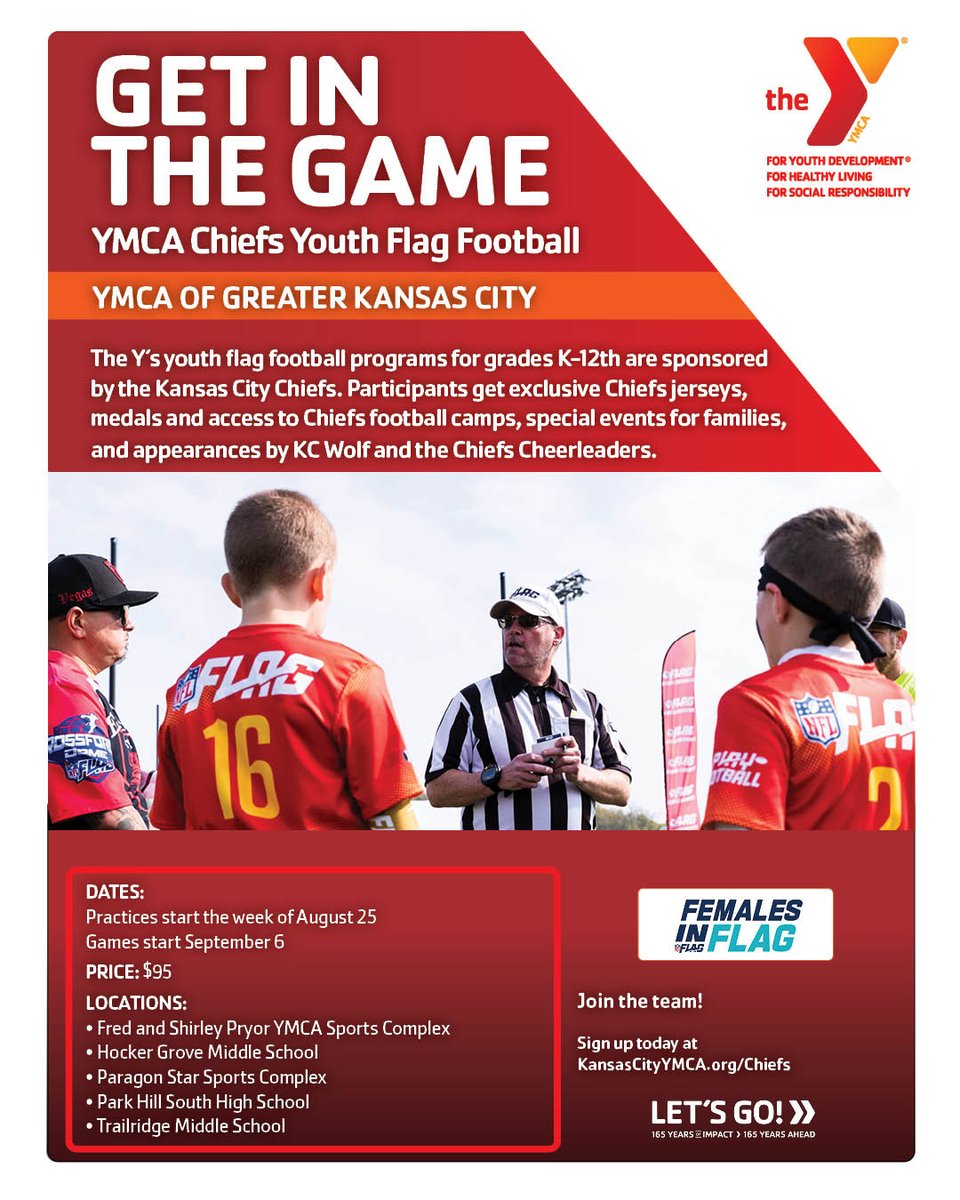 YMCA of Greater Kansas City (@kansascityymca) on Twitter photo 🏈⚽ Big Leagues, Small Stars—Fall Youth Sports are here!
Play like the pros with Flag Football (<a href="/Chiefs/">Kansas City Chiefs</a>) & Soccer (<a href="/thekccurrent/">KC Current</a>).
Spots fill fast—register now! 👉 kansascityymca.org/programs/youth…
#YMCAofKC #YouthSports #KCMO #KCK 🏈⚽ Big Leagues, Small Stars—Fall Youth Sports are here!
Play like the pros with Flag Football (<a href="/Chiefs/">Kansas City Chiefs</a>) & Soccer (<a href="/thekccurrent/">KC Current</a>).
Spots fill fast—register now! 👉 kansascityymca.org/programs/youth…
#YMCAofKC #YouthSports #KCMO #KCK