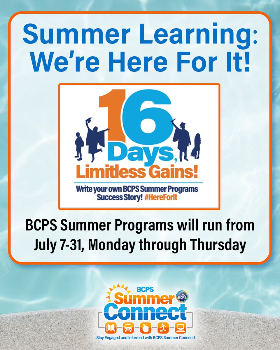 👍 We encourage all students participating in summer programs to make attendance a priority! We're looking forward to this fantastic opportunity for students to participate in enrichment activities, catch up on any unfinished learning, and prepare for the next school year.