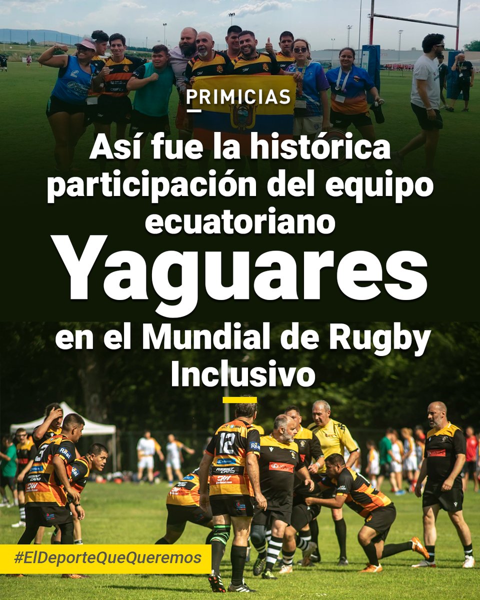 Yaguares, pionero del rugby inclusivo en Ecuador, tuvo una destacada actuación en el Mundial que se disputó en España. Así fue su histórica participación que cambió la vida de sus integrantes. prim.ec/8k5I50Wlhq2 

El Deporte Que Queremos, un proyecto de @bancopichincha