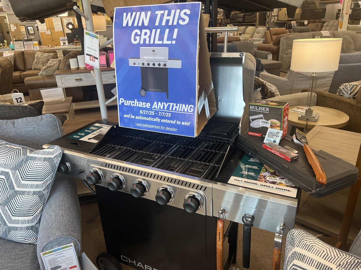 NatWoodMC's tweet photo. 🎆🔥 4th of July Sale is ON FIRE! 🔥🎆 Huge savings until July 7th! 🎉 Plus, enter to WIN a premium grill &amp; accessories! 🌭🍔 Shop in-store or online. 🏆 Don't miss out! 🗓️ #IndependenceDaySale #WinThisGrill #ShopLocal #FurnitureSale #July4thFun https://t.co/zTbXk07LSr