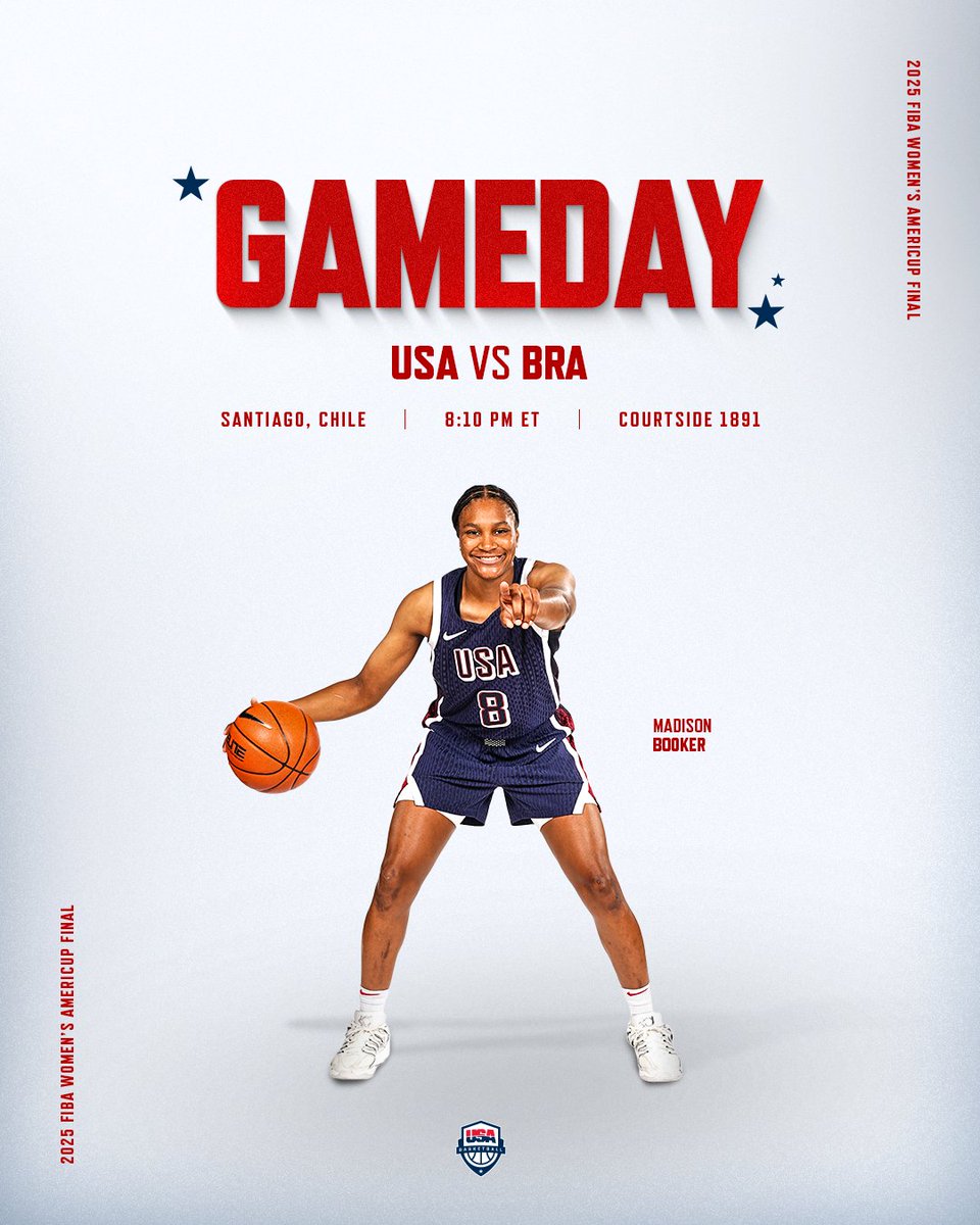 USA Basketball (@usabasketball) on Twitter photo For <a href="/americupw/">FIBA Women's AmeriCup</a> Glory ๐ฅ
๐บ๐ธ USA vs ๐ง๐ท Brazil
8:10 pm ET/5:10 pm PT
๐ Centro de Deportes Colectivos
๐บ courtside1891.basketball
#AmeriCupW For <a href="/americupw/">FIBA Women's AmeriCup</a> Glory ๐ฅ
๐บ๐ธ USA vs ๐ง๐ท Brazil
8:10 pm ET/5:10 pm PT
๐ Centro de Deportes Colectivos
๐บ courtside1891.basketball
#AmeriCupW