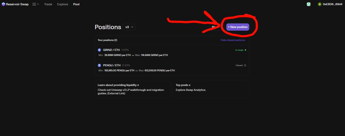 _XR8__'s tweet image. 🧵 How to Add Liquidity to the GRIND/ETH Pool on Reservoir (Abstract Chain)

So you’ve seen the GRIND LP thread and want in on the action? Here’s a step-by-step guide to adding liquidity, even if you’re brand new to this 👇

---

1. You’ll need 2 things in your AGW wallet:

$ETH…