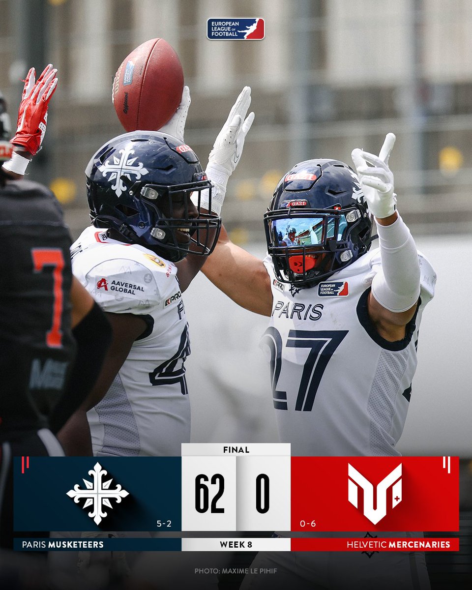 Paris Musketeers take home another W against the Helvetic Mercenaries ⚜️

📲 Re-watch #PARatHVM now on DAZN. bit.ly/elfdazn