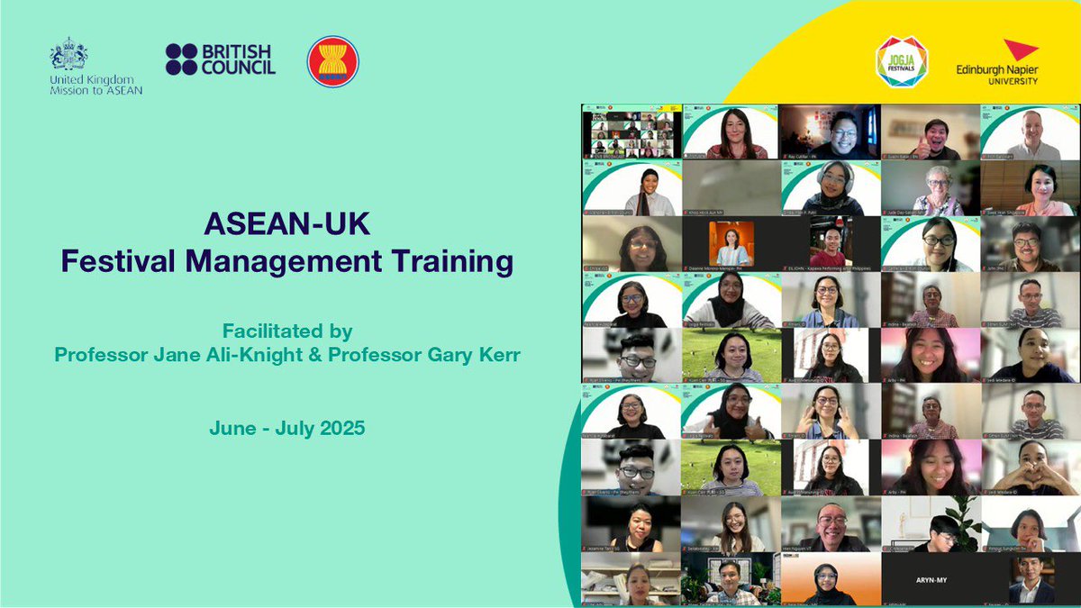 professor gary kerr (@drgarykerr) on Twitter photo It has been a pleasure delivering the ASEAN-UK Festival Management Training with <a href="/JaneAliKnight2/">Prof Jane Ali-Knight</a> to over 60 participants from the ASEAN region
๐ง๐ณ ๐ฐ๐ญ ๐ฎ๐ฉ ๐ฒ๐พ ๐ฒ๐ฒ ๐ต๐ญ ๐ธ๐ฌ ๐ป๐ณ ๐น๐ญ ๐น๐ฑ
Huge thanks to <a href="/idBritish/">British Council Indonesia</a> <a href="/BritishCouncil/">British Council</a> & <a href="/jogjafestivals/">JOGJA FESTIVALS</a> for being such great partners to work with๐ฉท It has been a pleasure delivering the ASEAN-UK Festival Management Training with <a href="/JaneAliKnight2/">Prof Jane Ali-Knight</a> to over 60 participants from the ASEAN region
๐ง๐ณ ๐ฐ๐ญ ๐ฎ๐ฉ ๐ฒ๐พ ๐ฒ๐ฒ ๐ต๐ญ ๐ธ๐ฌ ๐ป๐ณ ๐น๐ญ ๐น๐ฑ
Huge thanks to <a href="/idBritish/">British Council Indonesia</a> <a href="/BritishCouncil/">British Council</a> & <a href="/jogjafestivals/">JOGJA FESTIVALS</a> for being such great partners to work with๐ฉท