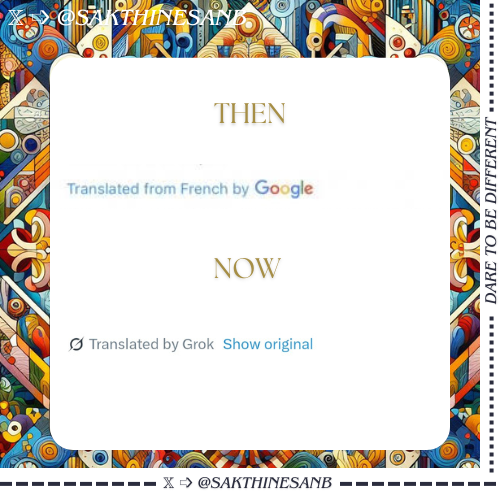 How many of you have noticed this new translation option change in 𝕏?

THEN:
A tweet translated by Google.

NOW:
A tweet translated by Grok.