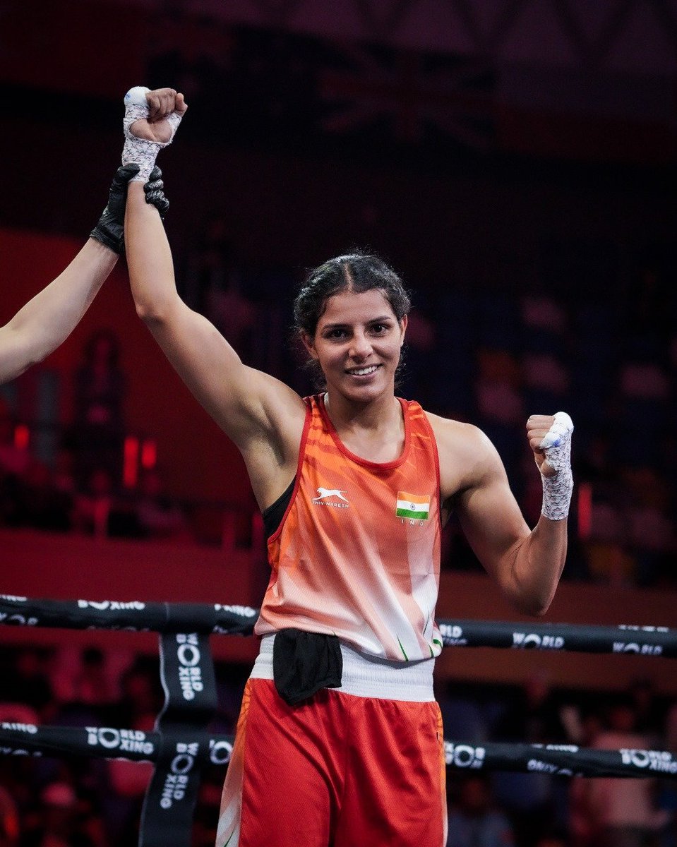 SAKSHI WINS THE HISTORIC GOLD MEDAL 🥇

She defeated Perez 🇺🇸 by unanimous decision in Women’s 54kg Final to win India's First Ever Women's Gold Medal at World Boxing Cup! 🏆

INCREDIBLY WELL DONE, Sakshi Chaudhary! 🇮🇳