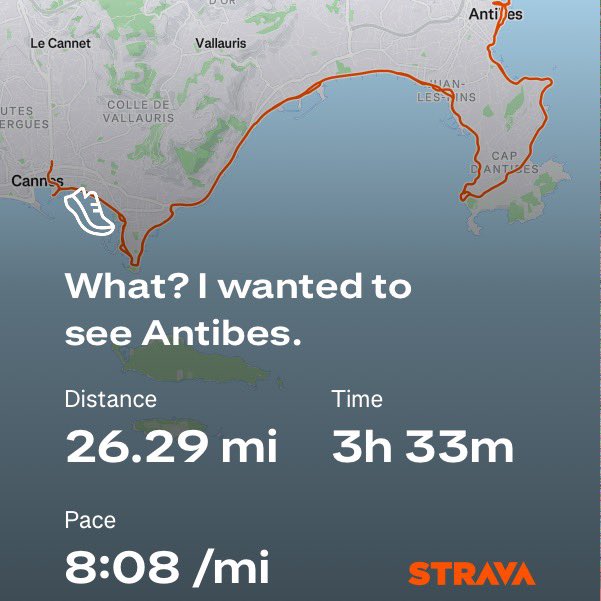 GUA's tweet image. What do I have to do to get the ‘Ran to Antibes’ POAP? @poapxyz @EthCC
It doesn’t seem to have processed correctly 🤓
Cc: @worthalter @izgnzlz @jdetychey
strava.app.link/p5TdztEDMUb