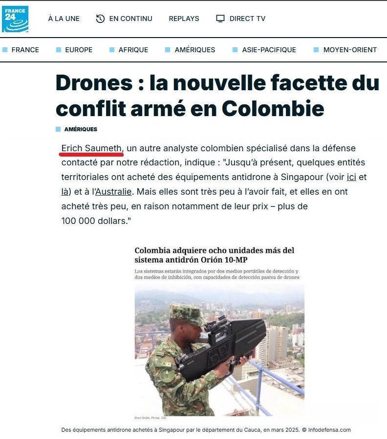 Erich Saumeth Cadavid (@erichsaumeth) on Twitter photo En <a href="/France24_fr/">FRANCE 24 Français</a> en el artículo "Drones nueva amenaza en el Conflicto Armado Colombiano":
france24.com/fr/am%C3%A9riq… En <a href="/France24_fr/">FRANCE 24 Français</a> en el artículo "Drones nueva amenaza en el Conflicto Armado Colombiano":
france24.com/fr/am%C3%A9riq…