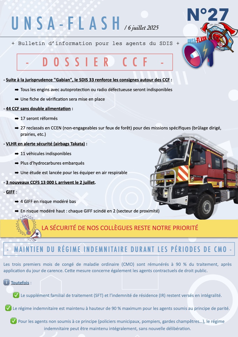 📷 [6 JUILLET 2025] L’ UNSA-FLASH N°27 VIENT DE SORTIR !