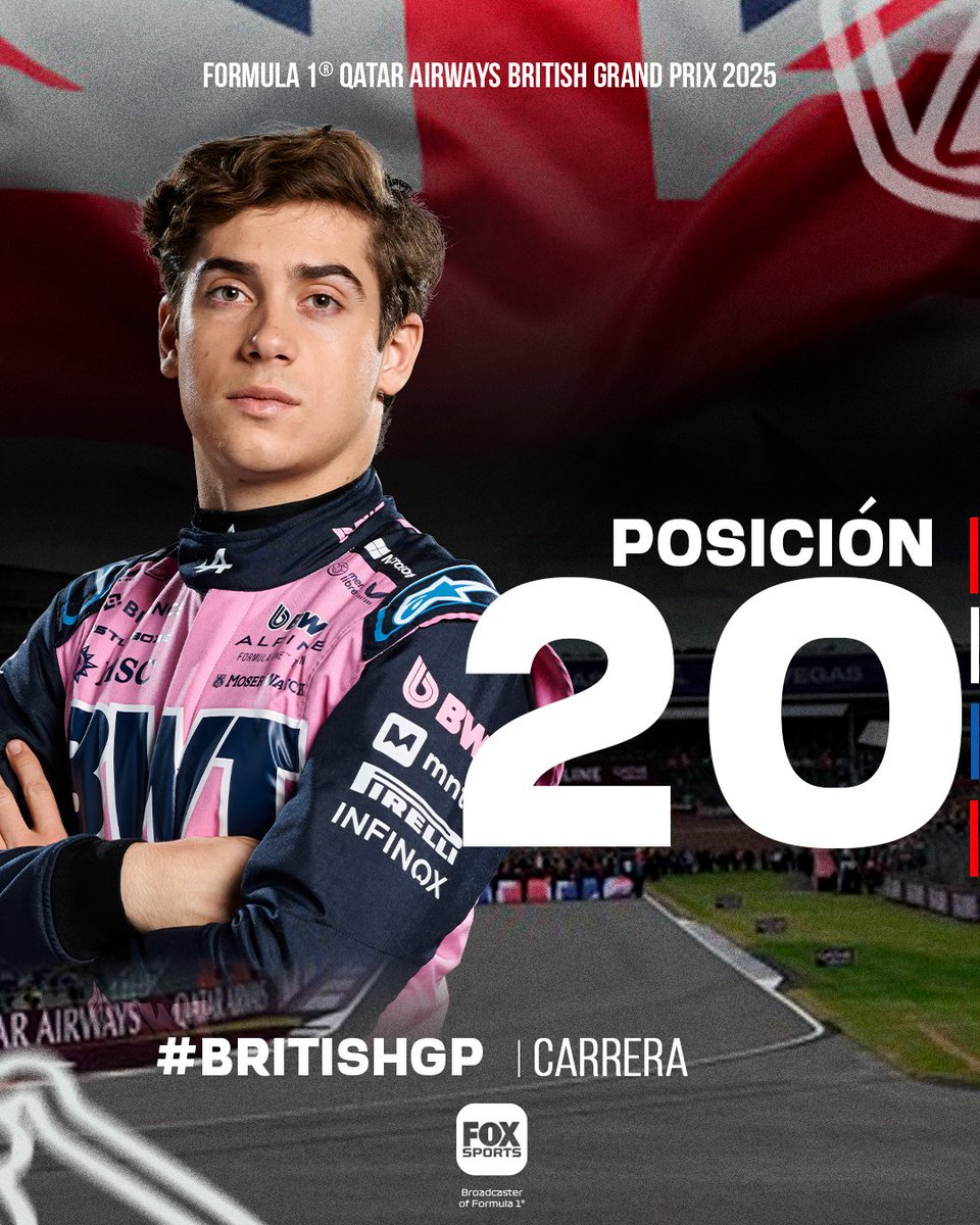 Fox Sports Argentina (@foxsportsarg) on Twitter photo #F1xFoxSports | Informa <a href="/puenteadrian/">Adrian Puente (Oficial)</a> que Franco Colapinto no pudo largar en el #BritishGP por un problema en la caja de su monoplaza.
Seguí toda la actividad de Fórmula 1 en <a href="/TelemetricoF1/">TELEMETRICO F1 | Adrian Puente - Oficial -</a> junto a <a href="/aagulla_TV/">Andres Agulla</a> y <a href="/f1andersen/">Florencia Andersen</a> en la pantalla de Fox Sports #F1xFoxSports | Informa <a href="/puenteadrian/">Adrian Puente (Oficial)</a> que Franco Colapinto no pudo largar en el #BritishGP por un problema en la caja de su monoplaza.
Seguí toda la actividad de Fórmula 1 en <a href="/TelemetricoF1/">TELEMETRICO F1 | Adrian Puente - Oficial -</a> junto a <a href="/aagulla_TV/">Andres Agulla</a> y <a href="/f1andersen/">Florencia Andersen</a> en la pantalla de Fox Sports