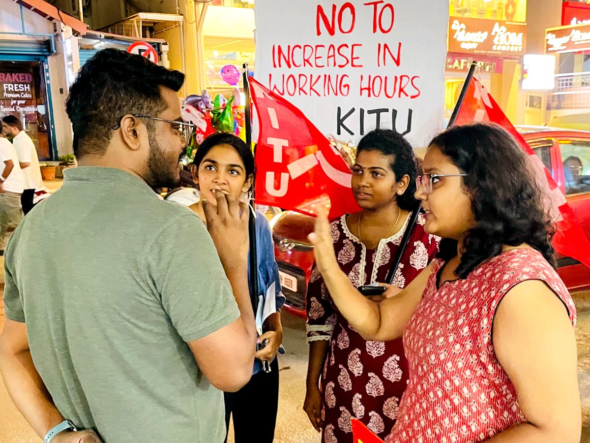kitu_hq's tweet image. Street by street, gate by gate, the resistance grows in Bangalore.
IT employees, under the banner of the Karnataka State IT/ITeS Employees Union (KITU), are preparing for a strong fightback against the Karnataka government's move to extend working hours.
Resist #12hrWorkDay