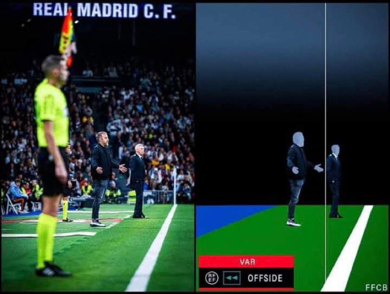 من الذاكرة 

عندما لم يكتفي فليك بإيقاع اللاعبين في التسلل 
و أوقع حتى أنشيلوتي معهم في التسلل 😂