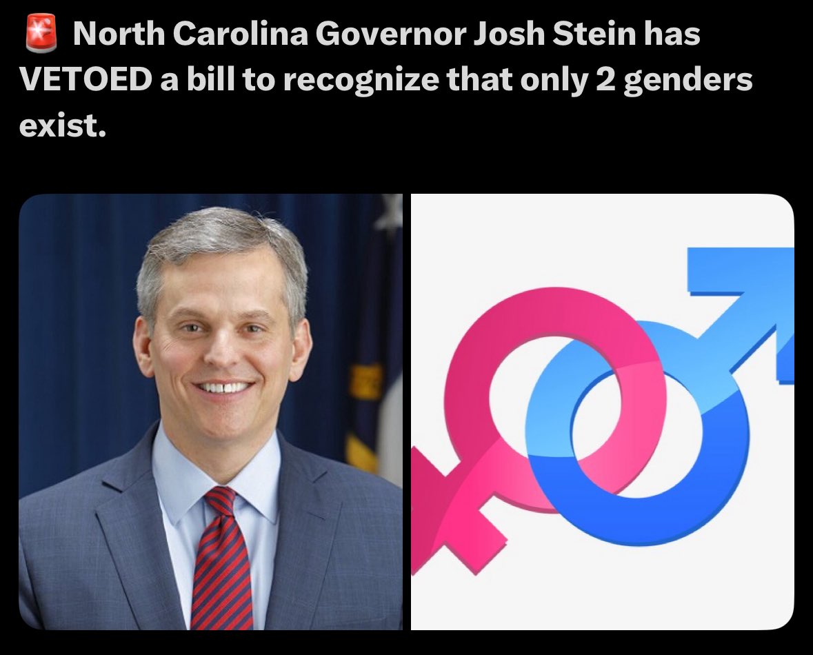 fenner_parker's tweet image. If you’re from NC, you’re likely not surprised by Stein’s position. On the surface, he appears to be a moderate governor in a state that Trump has won three times. However, in reality, he is a puppet for the DNC, fully aware that there are only two genders but choosing to follow…