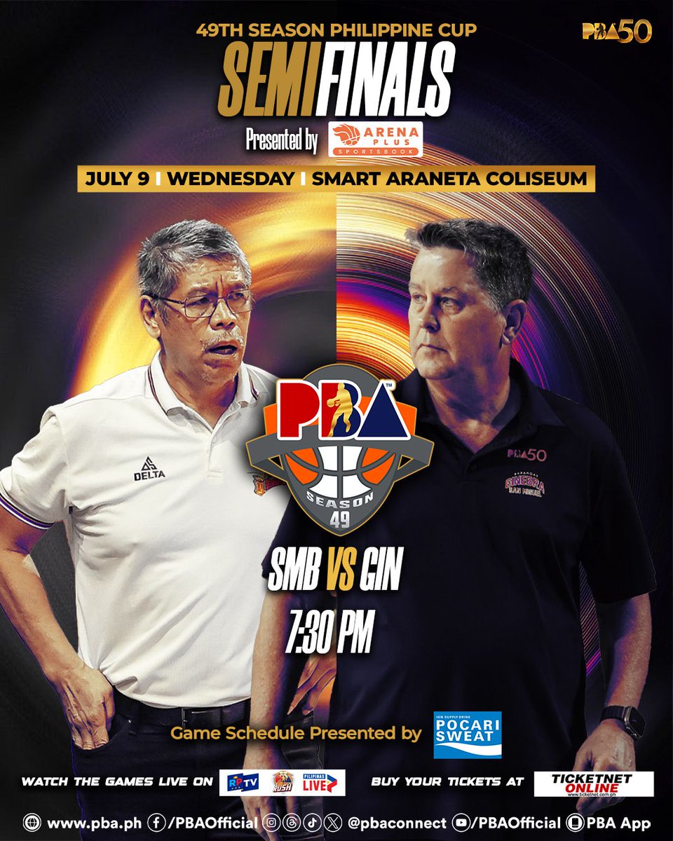 Game 7.

#PBASEason49 <a href="/arenaplusph/">ArenaPlus</a> PhilCup Wednesday - July 9 schedule brought to us by <a href="/PocariSweatPH/">Pocari Sweat PH</a>