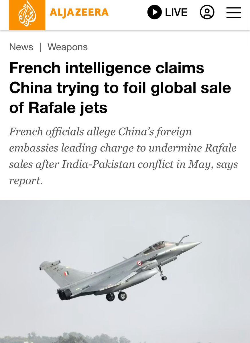 Are these the same Rafale jets shot down by the Pakistani’s? China doesn’t need to do anything to undermine these jets, they are proven to be shit!
