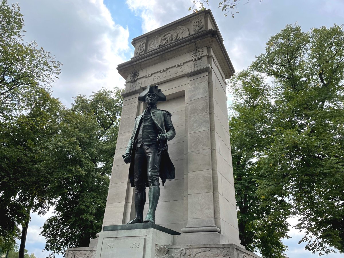 John Paul Jones was born in Arbigland, Scotland on July 6, 1747. Gaining experience as a merchant captain, Jones came to Virginia in 1773 and later joined the cause of revolution. A hero of the early U.S. Navy, he is honored with a dramatic statue near the World War II Memorial.