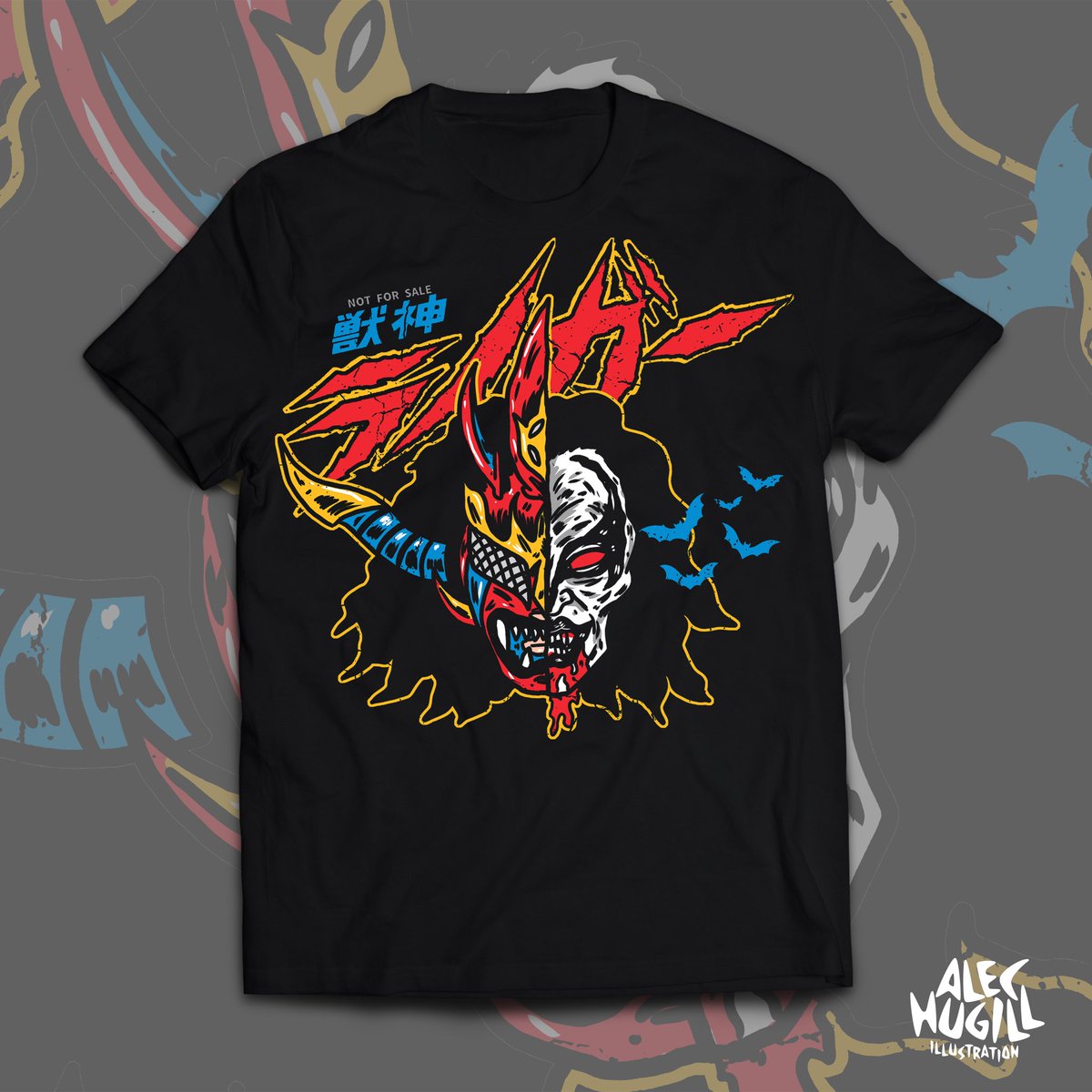 Drew up a Jushin/Kishin Liger design as a warm up. This is just for fun, not for sale.