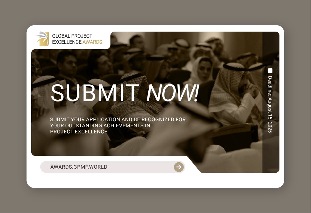 Global Project Management Forum (@gpmforum) on Twitter photo We’re pleased to announce that submissions are now open for the Global Project Excellence Awards 2025!
Deadline: August 15, 2025
 Apply: awards.gpmf.world
Join us in recognizing project excellence worldwide.
#GPMF #ProjectExcellence #Awards #ProjectManagement We’re pleased to announce that submissions are now open for the Global Project Excellence Awards 2025!
Deadline: August 15, 2025
 Apply: awards.gpmf.world
Join us in recognizing project excellence worldwide.
#GPMF #ProjectExcellence #Awards #ProjectManagement