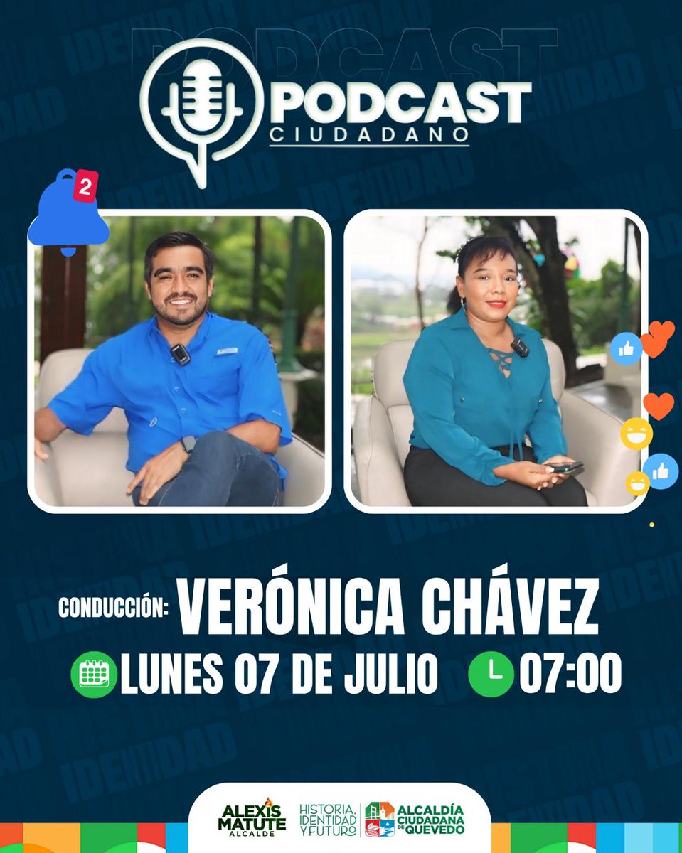 🎙️ ¡Este lunes tenemos una cita con la información de primera mano!

📲 No te pierdas el Podcast Ciudadano con la conducción de Verónica Chávez.

🗓️ Lunes 07 de julio
🕖 07:00 AM
📍Sintonízalo por nuestras redes oficiales.