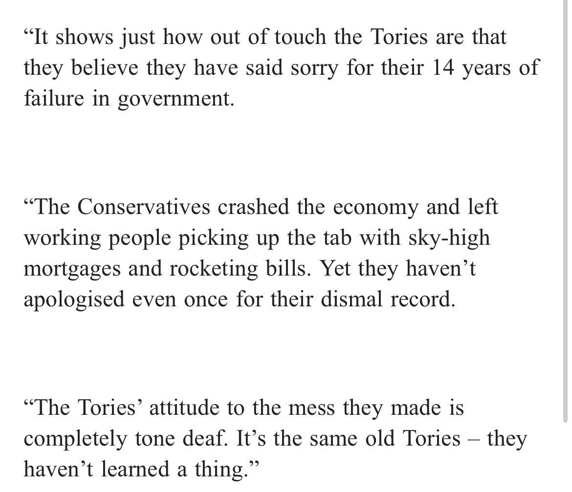 Labour describes Baroness Maclean’s comments (below) as “completely tone deaf”

Party chair <a href="/elliereeves/">Ellie Reeves</a> says: