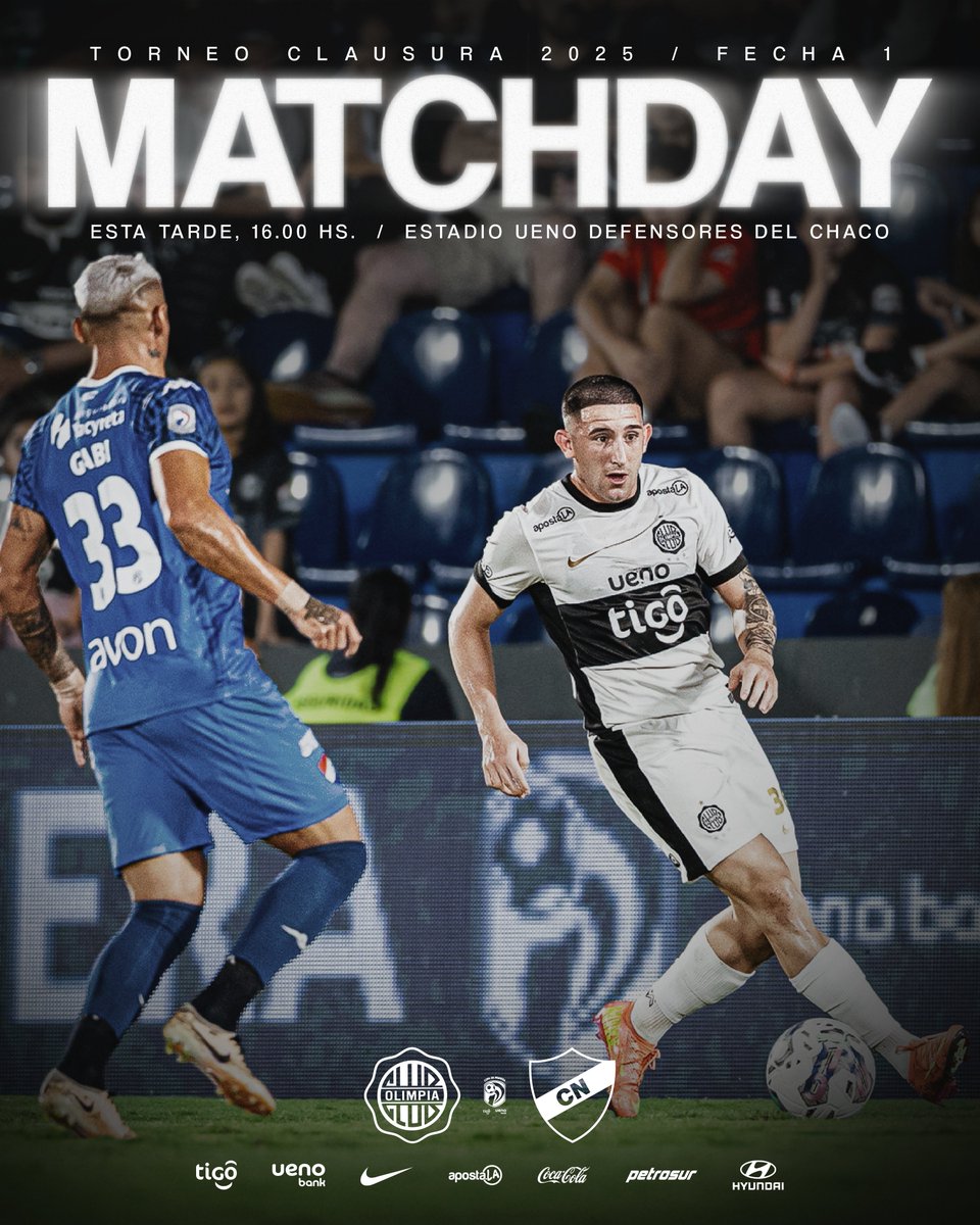 ⚔️ 𝐌𝐀𝐓𝐂𝐇𝐃𝐀𝐘.

Vuelve la acción, comienza el camino del Rey de Copas en el Torneo Clausura APF 2025.

¡Todos juntos! 💪🏻

#SoyDelOlimpia ⚪️⚫️⚪️