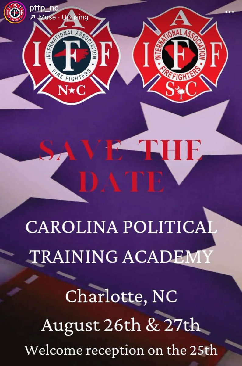 🚨The IAFF Carolina PTA will provide our politically active leaders with the instruction &amp; guidance necessary to increase the political effectiveness of our locals &amp; state/provincial associations.🚨
🔗 my.iaff.org/Web/Events/Eve…