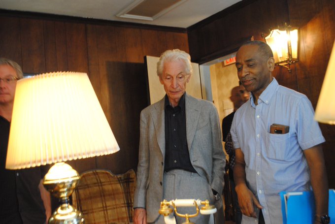 charlieboywatts's tweet image. Remembering Charlie's hero Louis Armstrong who died on this day in 1971. Here is Charlie visiting @ArmstrongHouse while on tour in the USA.
